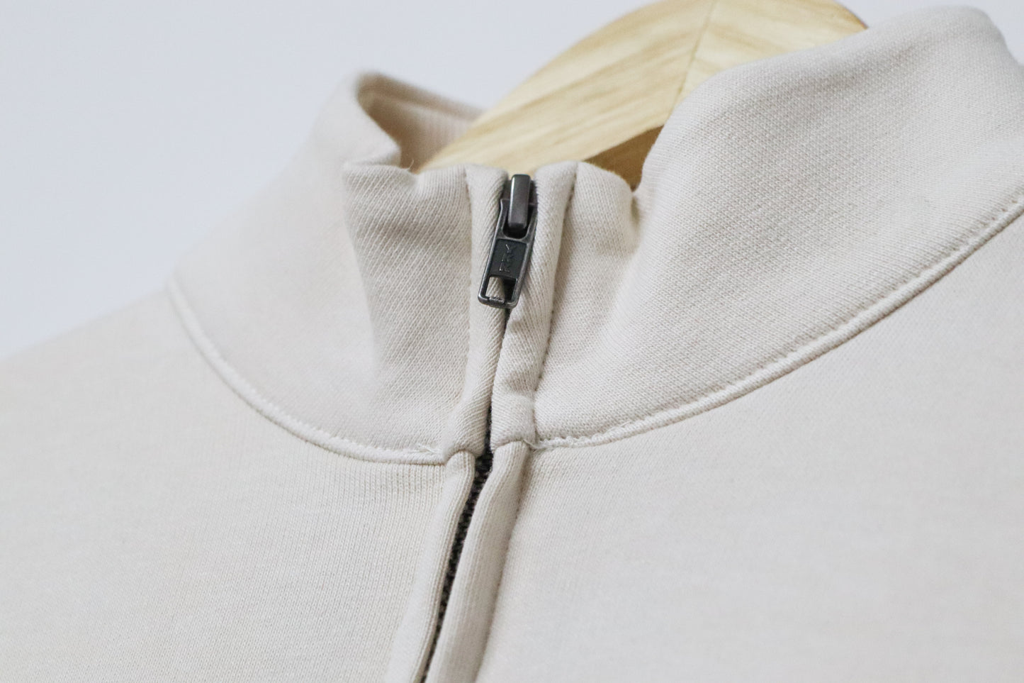Old School Crew Neck (cream and green 1/4 zip)