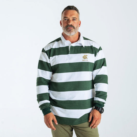 DSG 150 Supporters Long Sleeve Striped Jersey (Green and White)